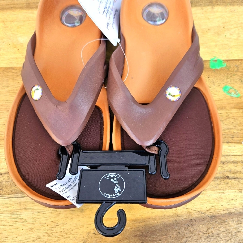 Hawaiian Jellys Ultra Comfort A'a Brown Lava Unisex Sandals Women's Size 10 - Picture 6 of 16